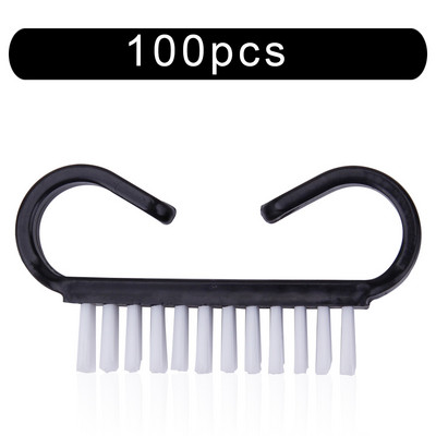 10/50/100 vnt Naujas nagų akrilo šepetėlio valymas Pašalinti dulkes Šepetys Nagų pedikiūras Plastikinis gelis manikiūro šepetėliai Rankenos šveitimo įrankis