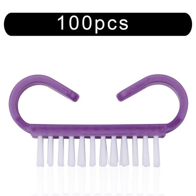 10/50/100 vnt Naujas nagų akrilo šepetėlio valymas Pašalinti dulkes Šepetys Nagų pedikiūras Plastikinis gelis manikiūro šepetėliai Rankenos šveitimo įrankis