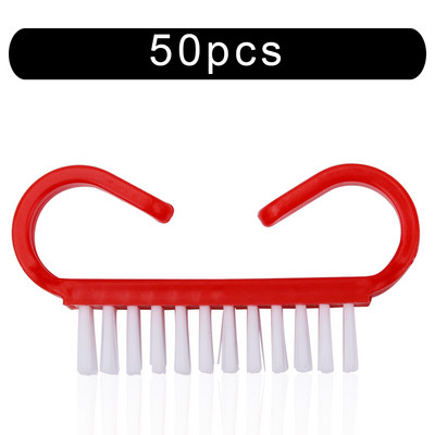 10/50/100 vnt Naujas nagų akrilo šepetėlio valymas Pašalinti dulkes Šepetys Nagų pedikiūras Plastikinis gelis manikiūro šepetėliai Rankenos šveitimo įrankis