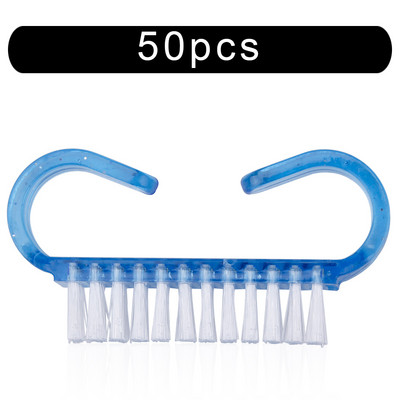 10/50/100 vnt Naujas nagų akrilo šepetėlio valymas Pašalinti dulkes Šepetys Nagų pedikiūras Plastikinis gelis manikiūro šepetėliai Rankenos šveitimo įrankis