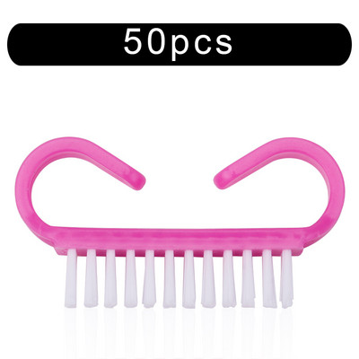 10/50/100 vnt Naujas nagų akrilo šepetėlio valymas Pašalinti dulkes Šepetys Nagų pedikiūras Plastikinis gelis manikiūro šepetėliai Rankenos šveitimo įrankis