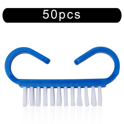 10/50/100 vnt Naujas nagų akrilo šepetėlio valymas Pašalinti dulkes Šepetys Nagų pedikiūras Plastikinis gelis manikiūro šepetėliai Rankenos šveitimo įrankis