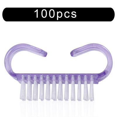 10/50/100 vnt Naujas nagų akrilo šepetėlio valymas Pašalinti dulkes Šepetys Nagų pedikiūras Plastikinis gelis manikiūro šepetėliai Rankenos šveitimo įrankis