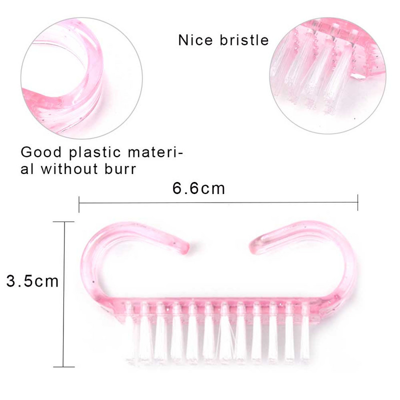 10/50/100 vnt Naujas nagų akrilo šepetėlio valymas Pašalinti dulkes Šepetys Nagų pedikiūras Plastikinis gelis manikiūro šepetėliai Rankenos šveitimo įrankis