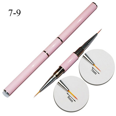 Double Nail Brush Liner Painting Pen Gel Manikiūro šepetėlis 1vnt