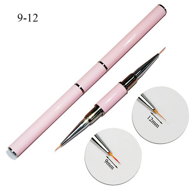 Double Nail Brush Liner Painting Pen Gel Manikiūro šepetėlis 1vnt