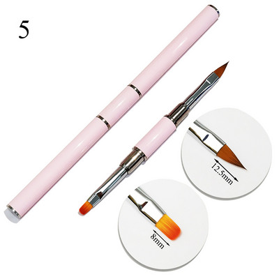 Double Nail Brush Liner Painting Pen Gel Manikiūro šepetėlis 1vnt