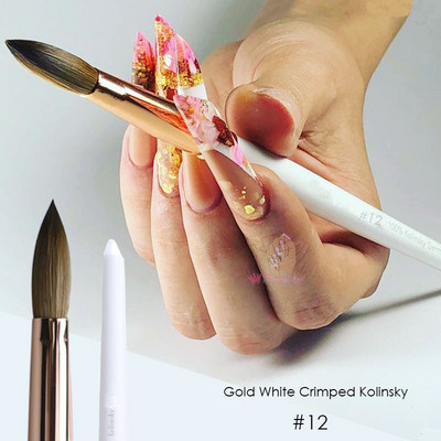 100% grynas Kolinsky akrilinis ovalus nagų šepetėlis skystos pudros nagų dailės šepetėlis Pasirinkite dydį