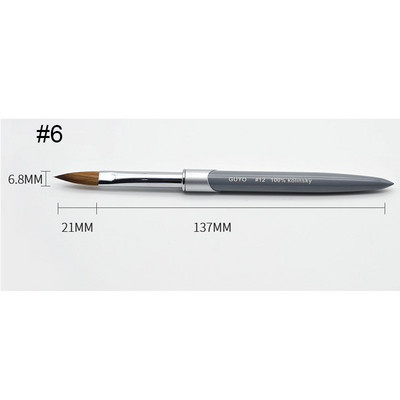 100% grynas Kolinsky akrilinis ovalus nagų šepetėlis skystos pudros nagų dailės šepetėlis Pasirinkite dydį