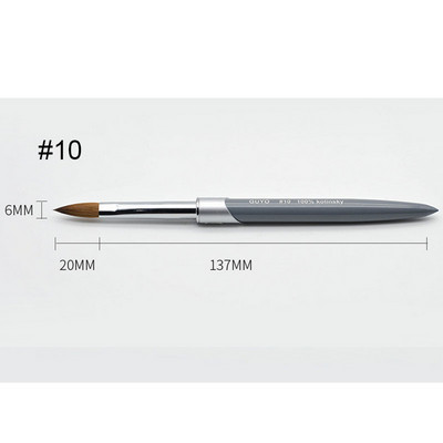 100% grynas Kolinsky akrilinis ovalus nagų šepetėlis skystos pudros nagų dailės šepetėlis Pasirinkite dydį