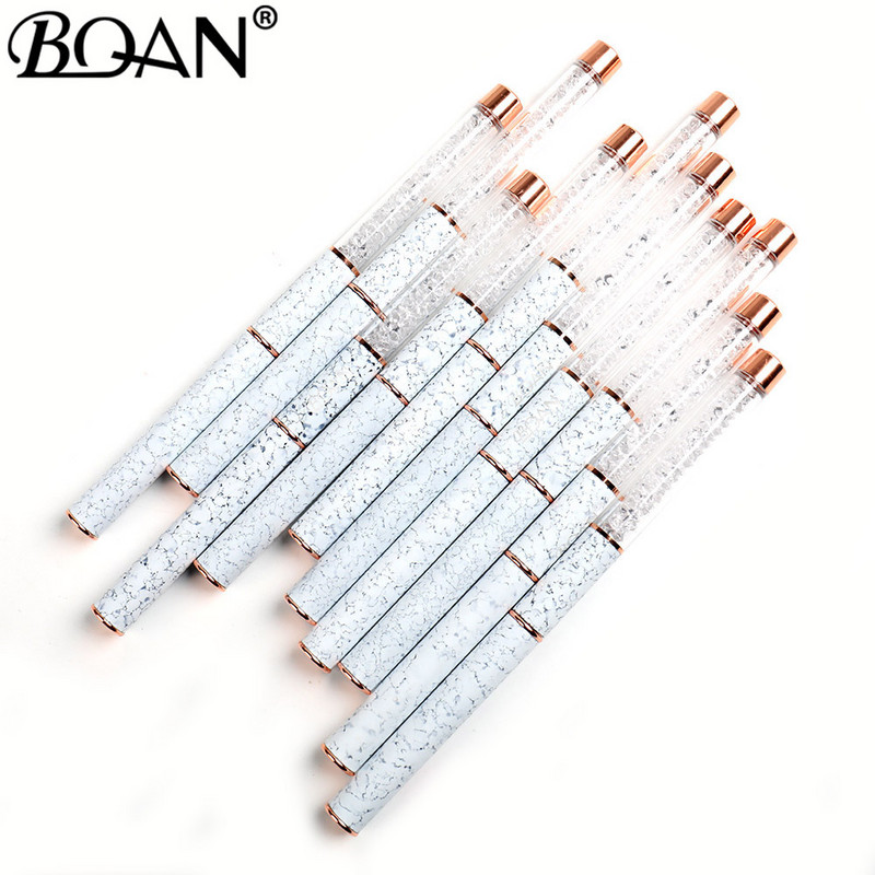 BQAN marmurinio rožinio aukso nagų dailės šepetėlis deimantinis gradiento nagų šepetėlis, dažymo linijos teptukai krištolo akrilo plonas įdėklas piešimo rašiklis