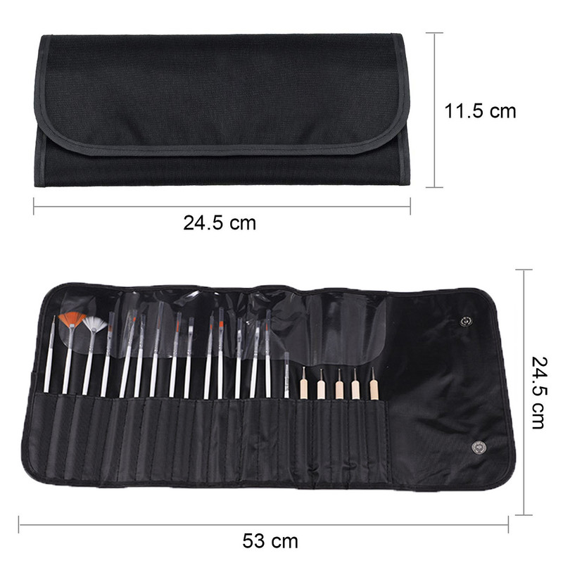 Akrilinių nagų dailės šepetėlių rinkinys manikiūrui nagų dailės dizaino tapybos šepetėliams ir taškavimo rašiklio įrankių rinkinys