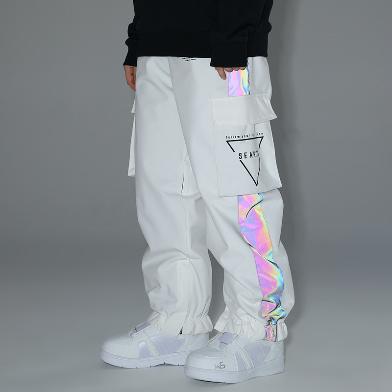 Slidinėjimo kelnės Žiemos pora Įrankiai Snieglenčių kelnės Atspindinčios nakties slydimo vyriškas ir moteriškas slidinėjimo kostiumas, atsparus vandeniui, šilta slidinėjimo įranga