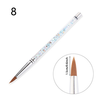7 dimensiuni din nailon, gel UV, căptușeală, pix, perie de desen acrilic, pentru unghii, mâner cu sclipici lichid, instrument pentru arta unghiilor, vopsea pentru manichiură