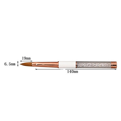 Perie de unghii acrilice Kolinsky Sable pentru manichiură cu gel UV, mâner plat din lemn, perii pentru constructor, stilou cu sclipici lichid, unelte pentru unghii