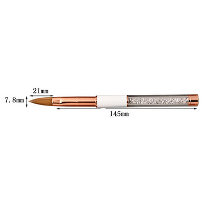Perie de unghii acrilice Kolinsky Sable pentru manichiură cu gel UV, mâner plat din lemn, perii pentru constructor, stilou cu sclipici lichid, unelte pentru unghii