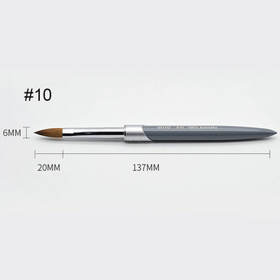 Perie de unghii acrilice Kolinsky Sable pentru manichiură cu gel UV, mâner plat din lemn, perii pentru constructor, stilou cu sclipici lichid, unelte pentru unghii