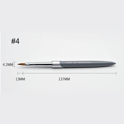 Perie de unghii acrilice Kolinsky Sable pentru manichiură cu gel UV, mâner plat din lemn, perii pentru constructor, stilou cu sclipici lichid, unelte pentru unghii