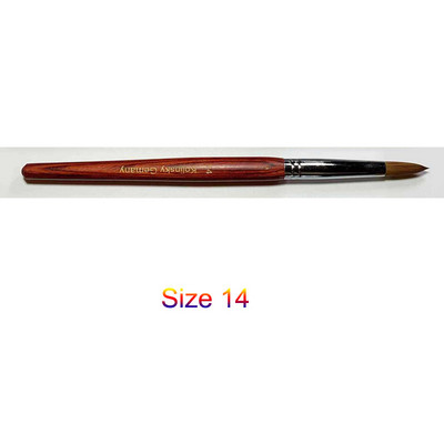 Perie de unghii acrilice Kolinsky Sable pentru manichiură cu gel UV, mâner plat din lemn, perii pentru constructor, stilou cu sclipici lichid, unelte pentru unghii