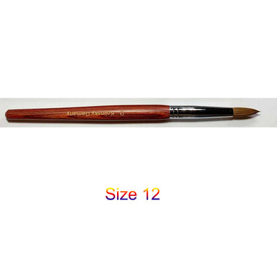 Perie de unghii acrilice Kolinsky Sable pentru manichiură cu gel UV, mâner plat din lemn, perii pentru constructor, stilou cu sclipici lichid, unelte pentru unghii