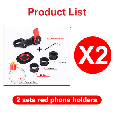 1-10 rinkinių 360° besisukantis motociklo telefono laikiklis Reguliuojamas dviračio telefono laikiklis MTB GPS navigacijos palaikymo stovas, skirtas iPhone Xiaomi