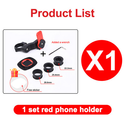 1-10 rinkinių 360° besisukantis motociklo telefono laikiklis Reguliuojamas dviračio telefono laikiklis MTB GPS navigacijos palaikymo stovas, skirtas iPhone Xiaomi