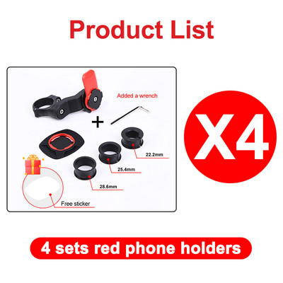 1-10 rinkinių 360° besisukantis motociklo telefono laikiklis Reguliuojamas dviračio telefono laikiklis MTB GPS navigacijos palaikymo stovas, skirtas iPhone Xiaomi