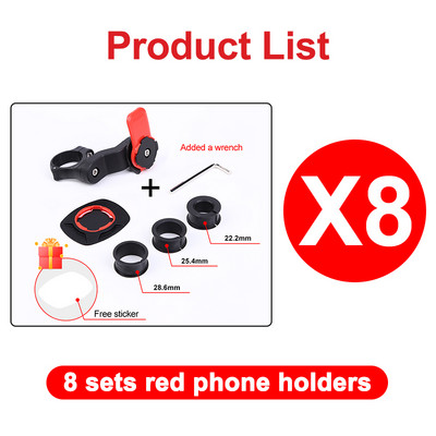 1-10 rinkinių 360° besisukantis motociklo telefono laikiklis Reguliuojamas dviračio telefono laikiklis MTB GPS navigacijos palaikymo stovas, skirtas iPhone Xiaomi