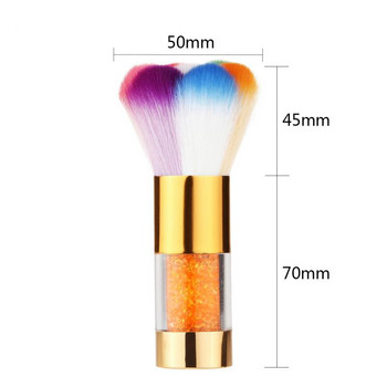 1 бр. Нова цветна четка за почистване на прах за нокти Nail Art Manicure Pedicure Soft Remove Dust Acrylic Clean Brush Инструменти за грижа за ноктите