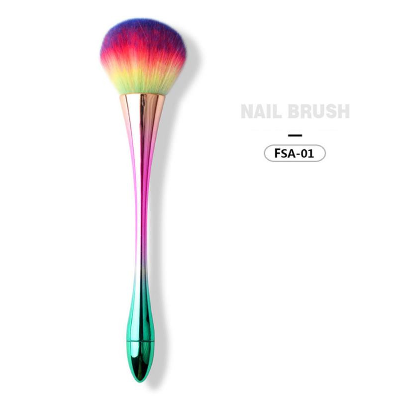 1 db Új Színes Nail Dust Clean Brush Nail Art Manikűr Pedikűr Soft Remove Dust Akril Clean Brush Körömápoló eszközök