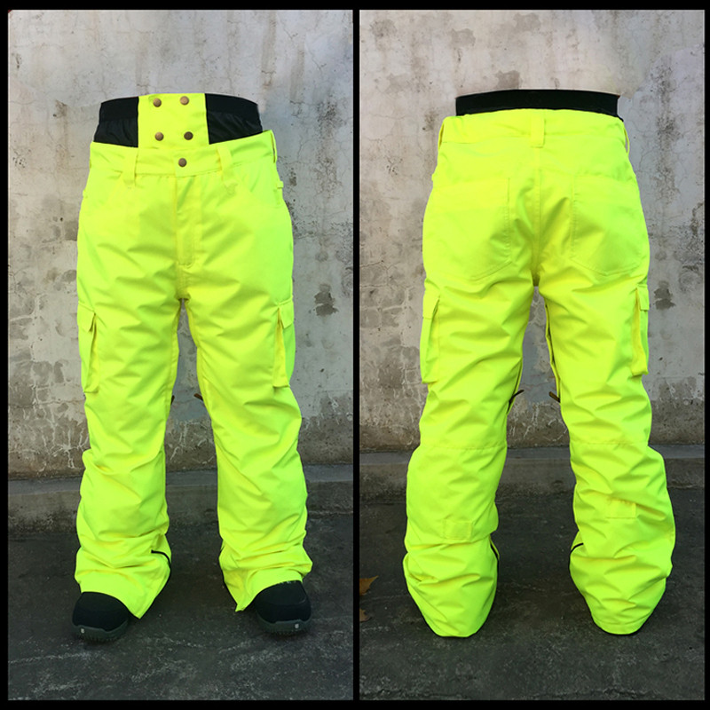 Lauko Wnowboard Kelnės Vyriškos spalvos žieminės, vėjui atsparios, vandeniui atsparios šilumai ir storėjančios korėjietiškos snieglenčių kelnių versija