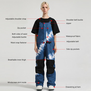 Νέες χειμερινές φόρμες 2023 Ολόσωμες φόρμες για σκι Γυναικείες φόρμες για σνόουμπορντ εξωτερικού χώρου Ανδρικές φόρμες αντιανεμικές αδιάβροχες φόρμες σκι Ζεστό παντελόνι για χιόνι