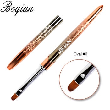 BQAN Нови 10 бр. Четка за нокти с дръжка от розово злато UV Gel Liner Painting Pen Акрилна четка за рисуване за нокти Инструмент за нокти Писалка за нокти