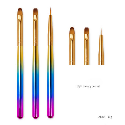 3 db/szett Nails Art ecset akril púder folyékony púder faragás UV gél ecset manikűr fényterápia nylon festett kiegészítők eszköz