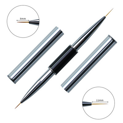 12 Stil Dual End Nail Art Dungi Liner Liner DIY Pensule pentru pictură Pudră lichidă UV GEL Extensie Builder Pix francez pentru desen