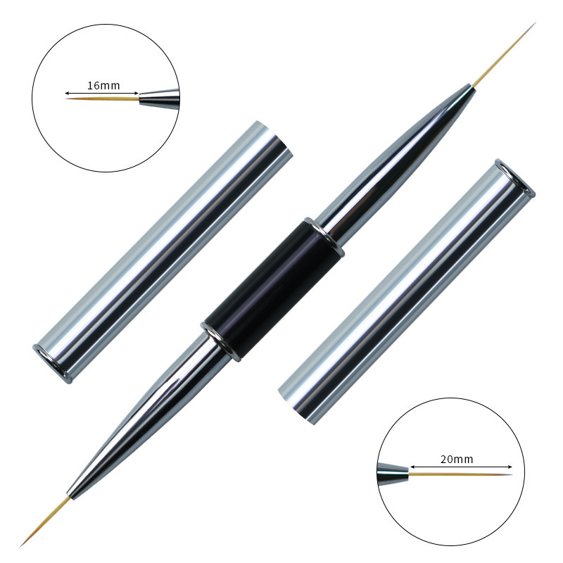 12 Stil Dual End Nail Art Dungi Liner Liner DIY Pensule pentru pictură Pudră lichidă UV GEL Extensie Builder Pix francez pentru desen