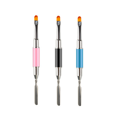 3 db kétvégű Nail Art akril UV gél hosszabbító építő virágfestő toll ecset UV gél eltávolító spatula bot manikűr eszköz