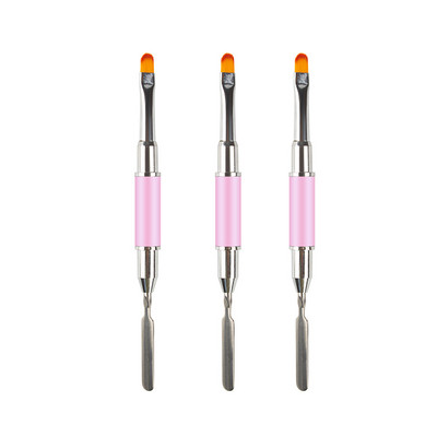3 db kétvégű Nail Art akril UV gél hosszabbító építő virágfestő toll ecset UV gél eltávolító spatula bot manikűr eszköz