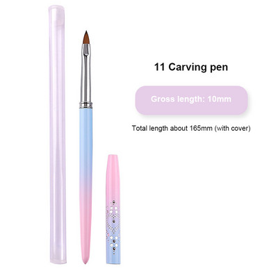 1PC Nail Art Dotting Pen Akrilna linija za crtanje Cvjetni kist Rhinestone Crystal UV Gel Painting Alat za manikuru Beauty Line Kist