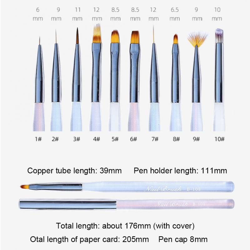 1PC Nail Art Dotting Pen Акрилна линия за рисуване Четка за цветя Rhinestone Crystal UV Gel Painting Инструмент за маникюр Четка за красота