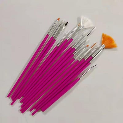 15 buc. Kit de pensule pentru desen pentru nail art, pudră lichidă acrilice, perie cu gel pentru manichiură, instrumente de frumusețe pentru salonul de unghii