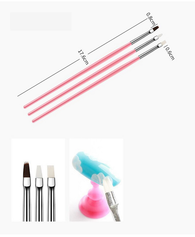 15 buc. Kit de pensule pentru desen pentru nail art, pudră lichidă acrilice, perie cu gel pentru manichiură, instrumente de frumusețe pentru salonul de unghii