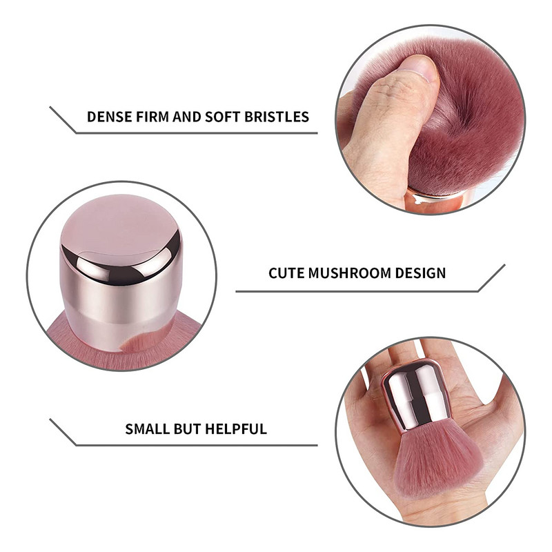 Popularna četkica za nokte s gljivama Okrugla boja s malim cvijetom Gel četke za čišćenje prašine Četkica za šminku Nail Art Manikura Alati Puder