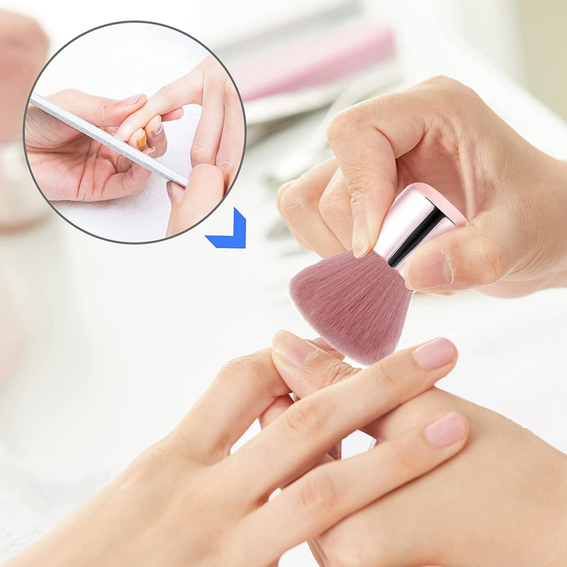 Popularna četkica za nokte s gljivama Okrugla boja s malim cvijetom Gel četke za čišćenje prašine Četkica za šminku Nail Art Manikura Alati Puder