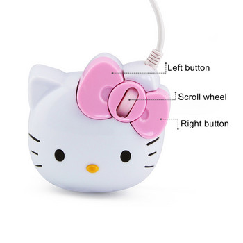 3D Cartoon ενσύρματο ποντίκι USB 2.0 Pro Pink Cute gaming ποντίκι οπτικά ποντίκια για υπολογιστή Παιδικά κορίτσια ποντίκια
