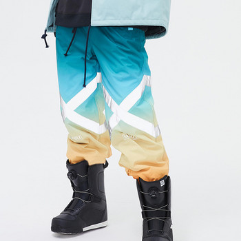 2022 Ски панталони Мъжки дамски зимни гащеризони На открито Панталони за сноуборд Светлоотразителни топли водоустойчиви износоустойчиви панталони за сняг Tie-Dye