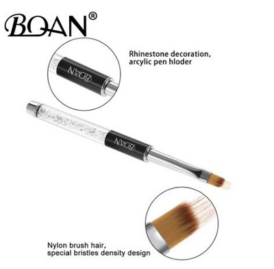 BQAN Perie albă Ombre pentru unghii, perie pentru pictura pentru arta unghiilor, perie, lac cu gel UV, culoare gradient, stras, cristal, acrilic, pix pentru desen pentru unghii