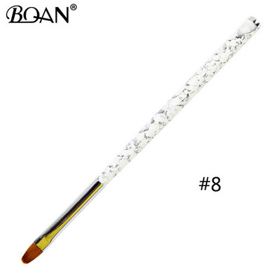 BQAN Perie albă Ombre pentru unghii, perie pentru pictura pentru arta unghiilor, perie, lac cu gel UV, culoare gradient, stras, cristal, acrilic, pix pentru desen pentru unghii