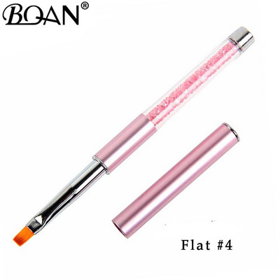 BQAN Perie albă Ombre pentru unghii, perie pentru pictura pentru arta unghiilor, perie, lac cu gel UV, culoare gradient, stras, cristal, acrilic, pix pentru desen pentru unghii