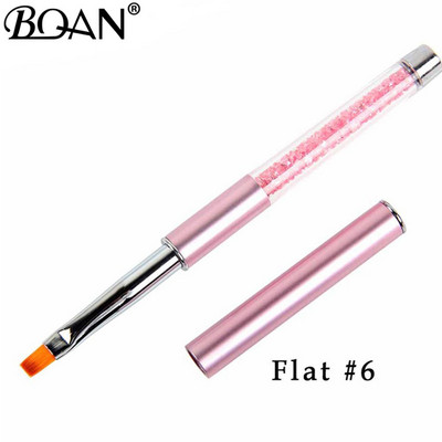 BQAN Perie albă Ombre pentru unghii, perie pentru pictura pentru arta unghiilor, perie, lac cu gel UV, culoare gradient, stras, cristal, acrilic, pix pentru desen pentru unghii